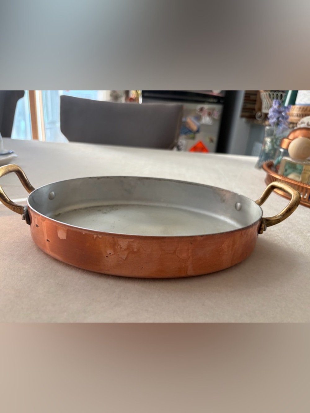 Copper- Round Two-Handle Skillet - Copper